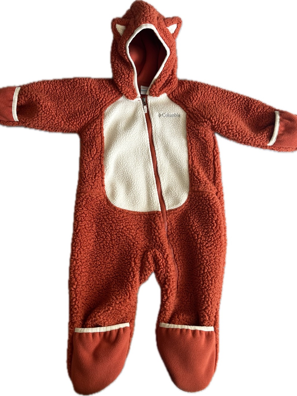 Columbia Foxy Baby Sherpa Fleece Bunting 12-18M Orange